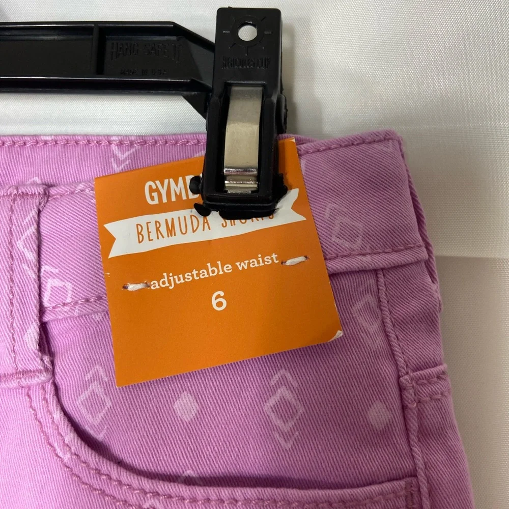 NEW Gymboree girl’s purple print Bermuda shorts adjustable waist knee length‎ 6